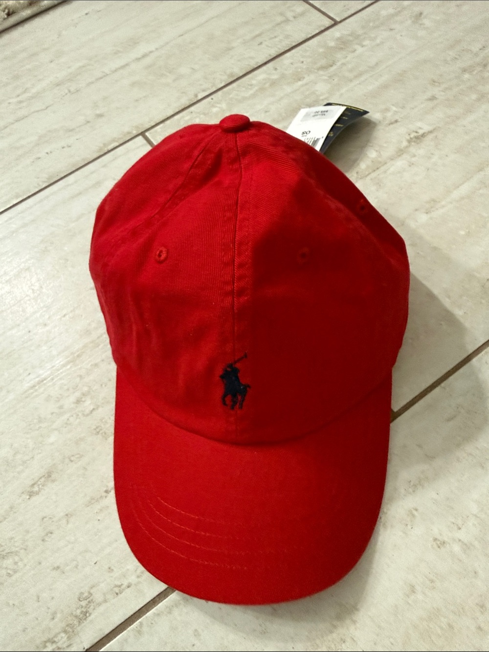 Ralph Lauren Men’s Red Baseball Cap with Navy Polo Logo nwt ..authentic ..o/s